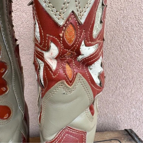 Vintage 70’s Capezio Butterfly Inlay Heeled Cowgirl Boot - Picture 8 of 16